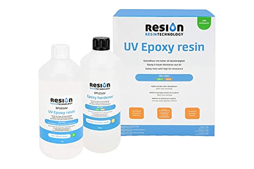 Resina epoxi con endurecedor, con bloqueador UV, cristalina | 1,6 kg | Juego de resina epoxi, resina epoxi, resina sintética, resina de fundición, juego de resina de fundición … Cover
