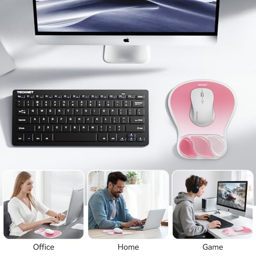 TECKNET Gel Ergonomic Mouse Pad, Mouse Pad with Wrist Rest with Gel Wrist Support for Relieve Wrist Pain Comfortably - Non-Slip Base & Waterproof Surface for Office, Gaming, and Study Comfort - Pink by TECKNET - Used condition - Image 7