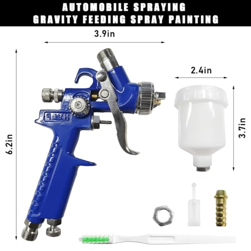 Image of povtii HVLP Spray Gun with 1.0mm Nozzle, Car Detail Paint Air Spray Gun with 125cc Cup, Gravity Feed Paint Gun Sprayer for Vehicle Furniture Surface Painting, Car Accessories