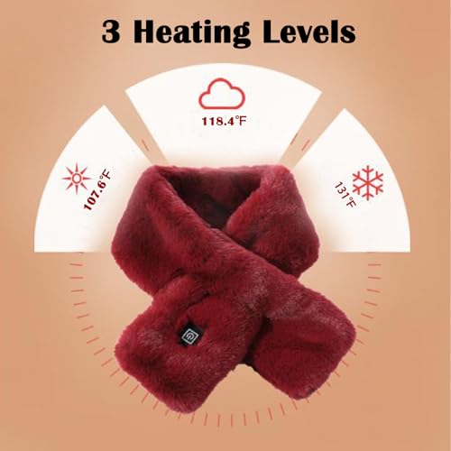 Voltex Heated Scarf, Brylony USB Rechargeable Heating Scarf, Electric Heating Scarf Pad with 3 Heating Levels (Black)3