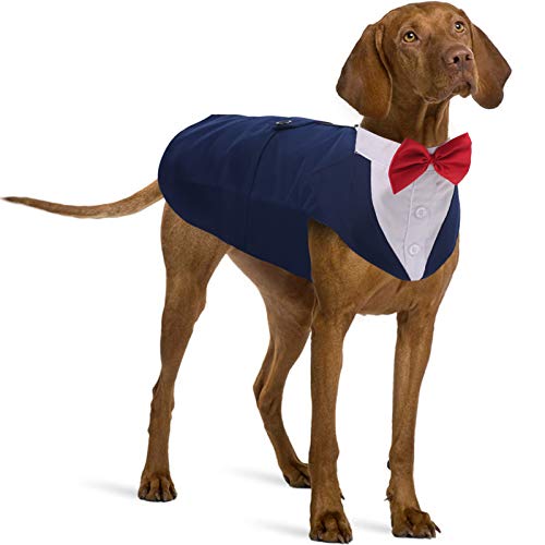 IDOMIK-Dog-Tuxedo-Suit-for-Small-Medium-Large-Dogs-Formal-Dog-Tuxedo-Vest-Suit-with-Detachable-Bow-Ties-Collar-Bandana-Scarf-Set-Dog-Wedding-Attire-Shirt-for-Birthday-Party-Costume-Navy IDOMIK Dog Tuxedo Suit for Small Medium Large Dogs Formal Dog Tuxedo Vest Suit with Detachable Bow Ties Collar Bandana Scarf Set Dog Wedding Attire Shirt for Birthday Party Costume Navy
