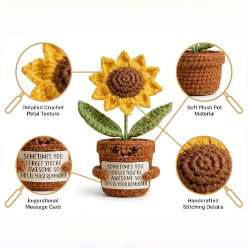 50% Off Mini Crochet Sunflower Thank You Gifts - Handmade Decor - Image 6