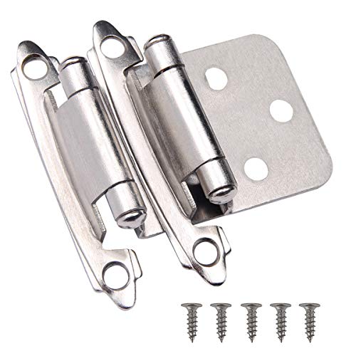 Gobrico Self Close Kitchen Cabinet Hinges Variable Overlay Brushed Satin Nickel 40Pair (80Pcs) #TOP17