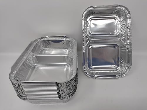 Plaque de cuisson rectangulaires en aluminium à 2 compartiments pour four rôtir BBQ x50