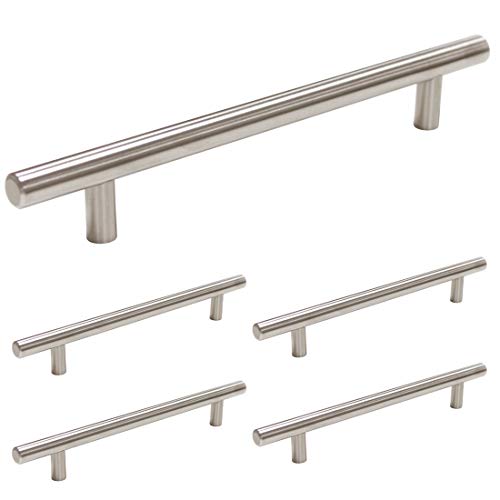 homdiy Brushed Nickel Cabinet Pulls 5 Pack 7-1/2in Hole Center Kitchen Cabinet Handles
