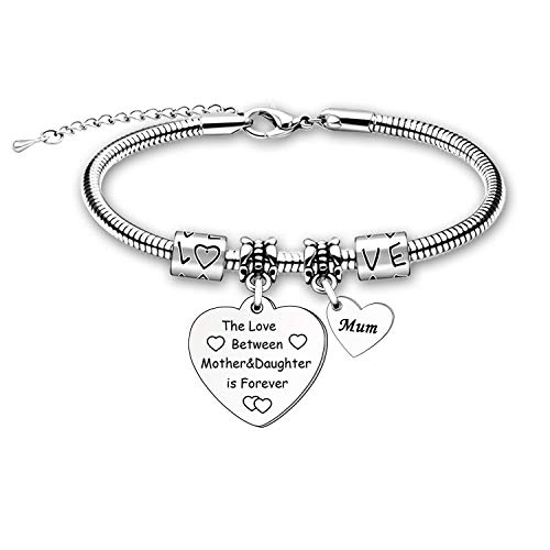 Braccialetto per mamma, regalo di figlia, cuore