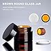 6Pcs 5g/0.17oz Mini Portable Amber Glass Jars with White Inner Liners and Black Lids Empty Refillable Makeup Storage Container Bottle Cans Dispenser for Lotion Cream Lip Balm