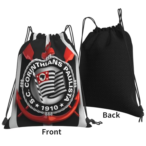 Sport Club Corinthians Paulista Unisex Adult Shoulders Bag Backpack Drawstring Bag for Shopping Swim Camp3
