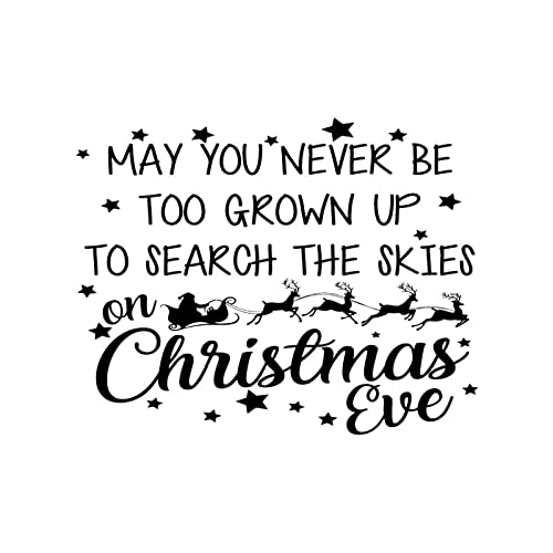 May You Never Be Too Grown Up Christmas Quote Wall Decal Decor Vinyl Wall Decal for Housewarming Gift Girl Boy Bedroom Living Room Office Bathroom Decoration, 36" - Image 3