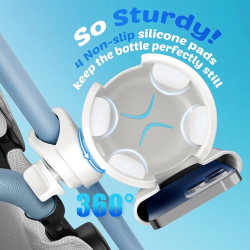 Image of Guiseapue 2-in-1 Stroller Cup Holder Phone Holder, White, Baby Essentials