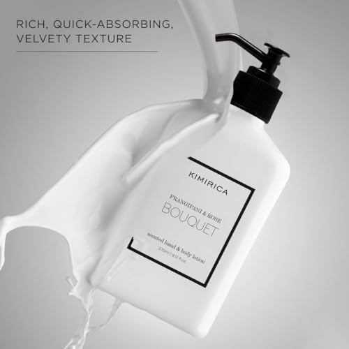 Image of Kimirica Bouquet Hand Lotion with Goodness of Frangipani and Rose, 100% Vegan & Paraben Free, (Frangipanis & Rose)