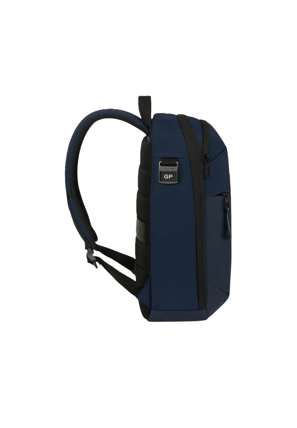 Samsonite Moderny - Mochila profesional de poliéster reciclado, color azul marino, 37,5 x 25 x 13 cm, con sistema Easy Pass y enganche con ruedas, 13,5 l