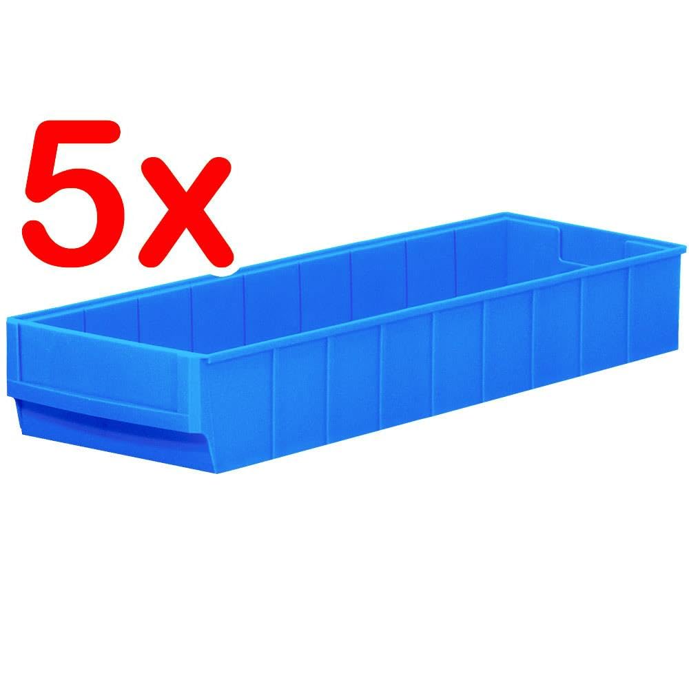 BRB Regalkästen-Set 5-teilig, blau, LxBxH 500x183x81mm inkl. 40 Querteiler