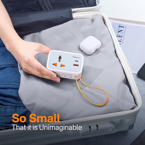 Image of TESSAN Universal Travel Adapter, Worldwide International Travel Adapter, for 150+ Countries, 20W GaN Fast Charging, USB-C PD & QC 3.0 USB-A for Laptop, Phone, MacBook,
