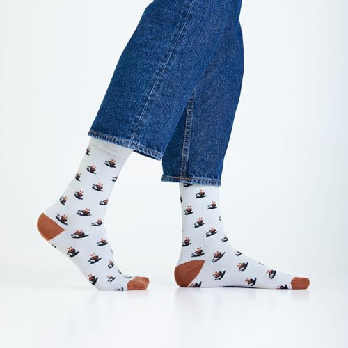 Image of Mint & Oak Long Socks For Men, Soft Cotton Calf Length Socks, Colorful Sock Gift For Men, Full Length & Odour Free, Funky Socks - Gift Box of 3