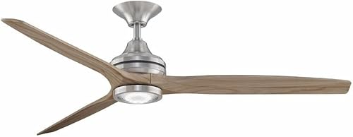 Miniatura 8 de Fanimation Spitfire - Ventilador de techo de 3 aspas con kit de luz, 13.7 pulgadas de alto y 60 pulgadas de ancho, acabado negro, color nogal oscuro