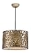 Silver Leaf Black Alita 3 Light Metal Hanging Shade Pendant From The Naturals Collection