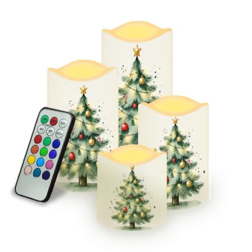 Image of Thanksgiving Gnome Flameless Battery Operated Candles Set of 4 | Flameless Candles with Remote Flickering, LED Candles with Timer for Living Room Decorations, fall decor