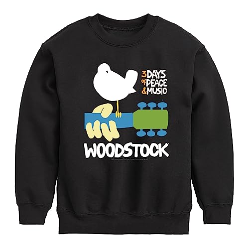 HYBRID APPAREL Woodstock - Guitar - 3 Days of Peace & Music - Toddler & Youth Crewneck Fleece Sweatshirt