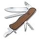 Victorinox Schweizer Taschenmesser, Forester Wood, Swiss Army Knife, Multitool, 10 Funktionen, Feststellklinge, Dosenöffner, Schraubendreher, Braun