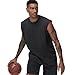 Mens Cotton Sleeveless Tank Tops Cut Off Muscle Gym T Shirts Running Beach Loose Fit Tees(BK M) Black