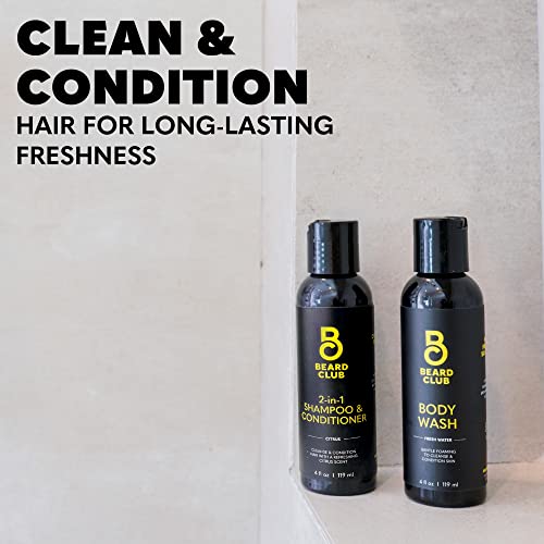 Beard Club Mens 2 In 1 Shampoo And Conditioner Set - Sulfate Free, Moisturizing Men's Shampoo For Curly Hair, Best Shampoo & Conditioner For Men, Curly Hair Care, Dry Scalp Care - Citrus Scented #TOP6