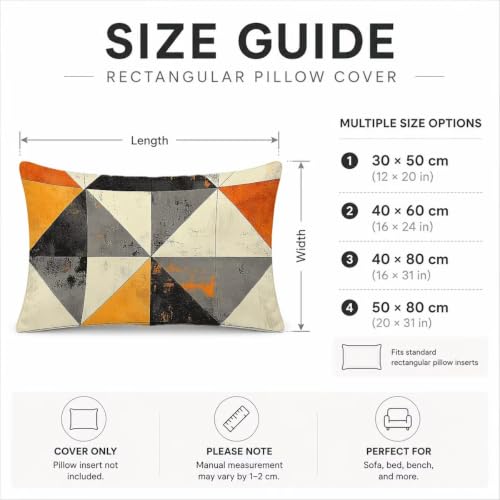 Housse de coussin extérieur déperlant double face lin imperméable 40x80 cm géométrique - 8