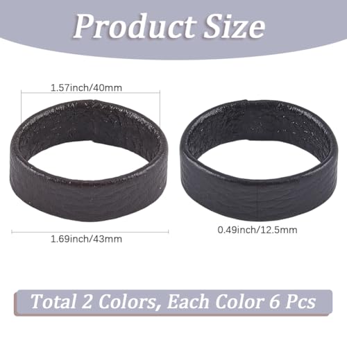 GORGECRAFT 12Pcs Cowhide Leather Loop Belt Keeper Black Brown Genuine Leather Replacement Belt Ring End Strap Organizer Fixing Holder Buckle Stays Retainer Band for Belt Hold Extra Length Men Women2