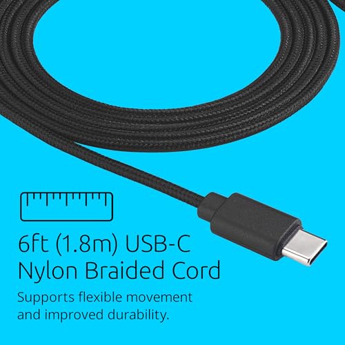 Image of Kensington Classic EQ USB-C Headphone, 6 ft (1.8m) Nylon Braided Cord, for School, Kids, Adults, Padded Adjustable Headband, Black (K97456WWB)