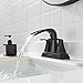 PARLOS Waterfall Spout 2 Handles Bathroom Faucet with Metal Pop-up Drain and Faucet Supply Lines, Oil Rubbed Bronze, Doris 14069