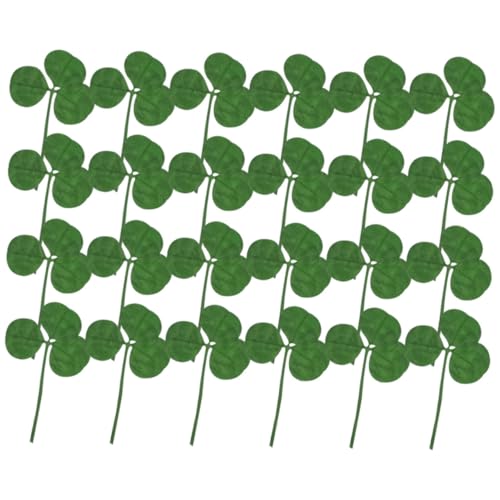 Hojas de trébol secas prensadas 24pcs para manualidades miniatura 1
