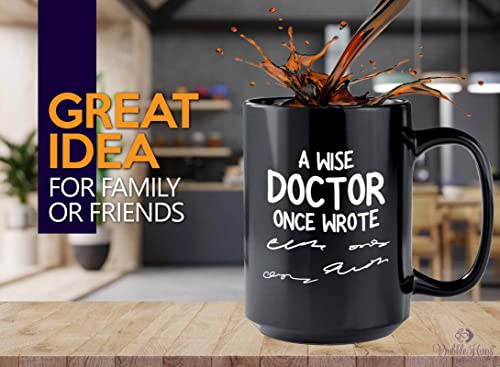 Flairy Land Pharmacist Coffee Mug 15oz Black - Wise Doctor A - Nurse Doctor Chemist Pharmacy Technician Patient Practicioner Laboratory Research Technologist