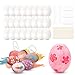 DazSpirit 24PCS Weiße Ostereier zum Bemalen, Ostereier Weiß Kunststoff, Deko Eier zum Aufhängen bei Osterjagdparty, Wohnzimmer, Garten, Baumschmuck