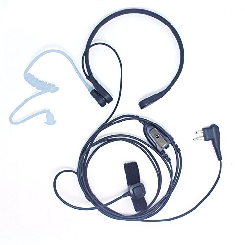 GoodQbuy Throat Vibration Mic Headset Earpiece with Finger PTT for Motorola Talkabout 2