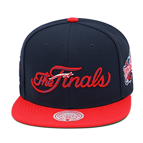 Mitchell & Ness Houston Rockets NBA The Finals Snapback Hat Adjustable Cap - Navy/Red/NBA Finals 1995 Side Patch