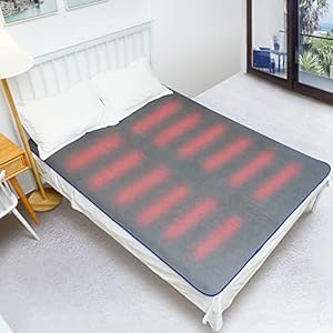 MagicLux Tech Graphene Heated Mattress Pad Queen Size,0.2cm Ultrathin,72W Energy Saving,Fast Heating,60*80 Inches…