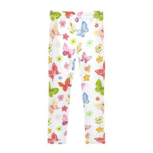 Girls' Leggings Butterfly Flowers Floral Kids Yoga Tights Pants 1 Pack 23033122