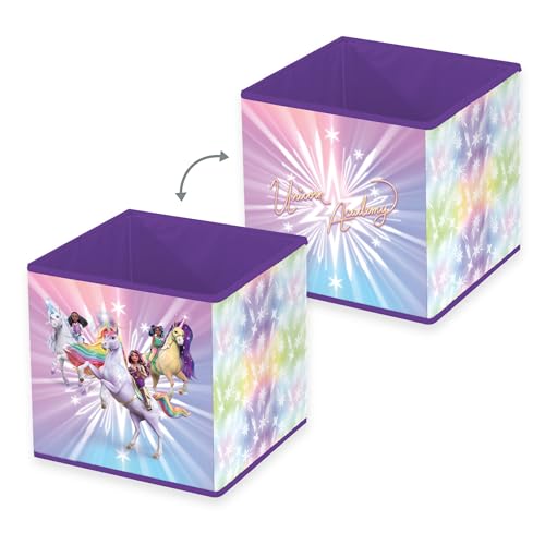 Herding Aufbewahrungsbox Unicorn Academy, ca. 30 x 30 x 30 cm, Aufbewahrung im Regal oder freistehend, 100% Polypropylen, Innen 100% Papier