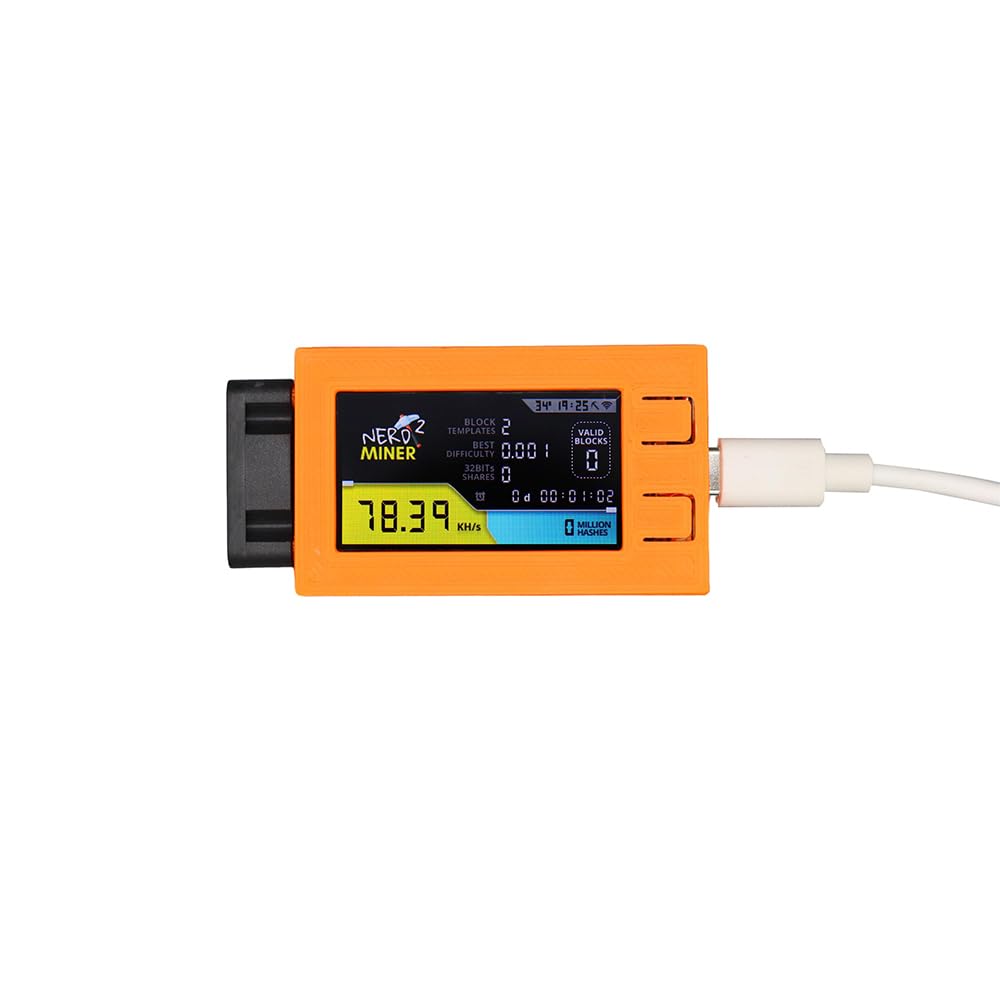Amazon.com: Nerd Miner V2 78kh/s Reloj Minero Pequeño Mini Bitcoin Solo  Minero Nerdminer V2 BTC Minero Color Naranja : Electrónica