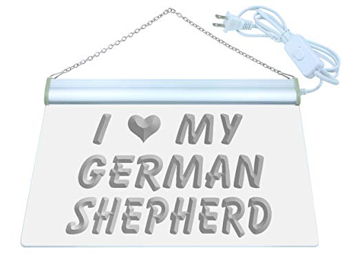 ADVPRO I Love German Shepherd Dog Pet LED Neon Sign Red 24 x 16 Inches st4s64-s052-r