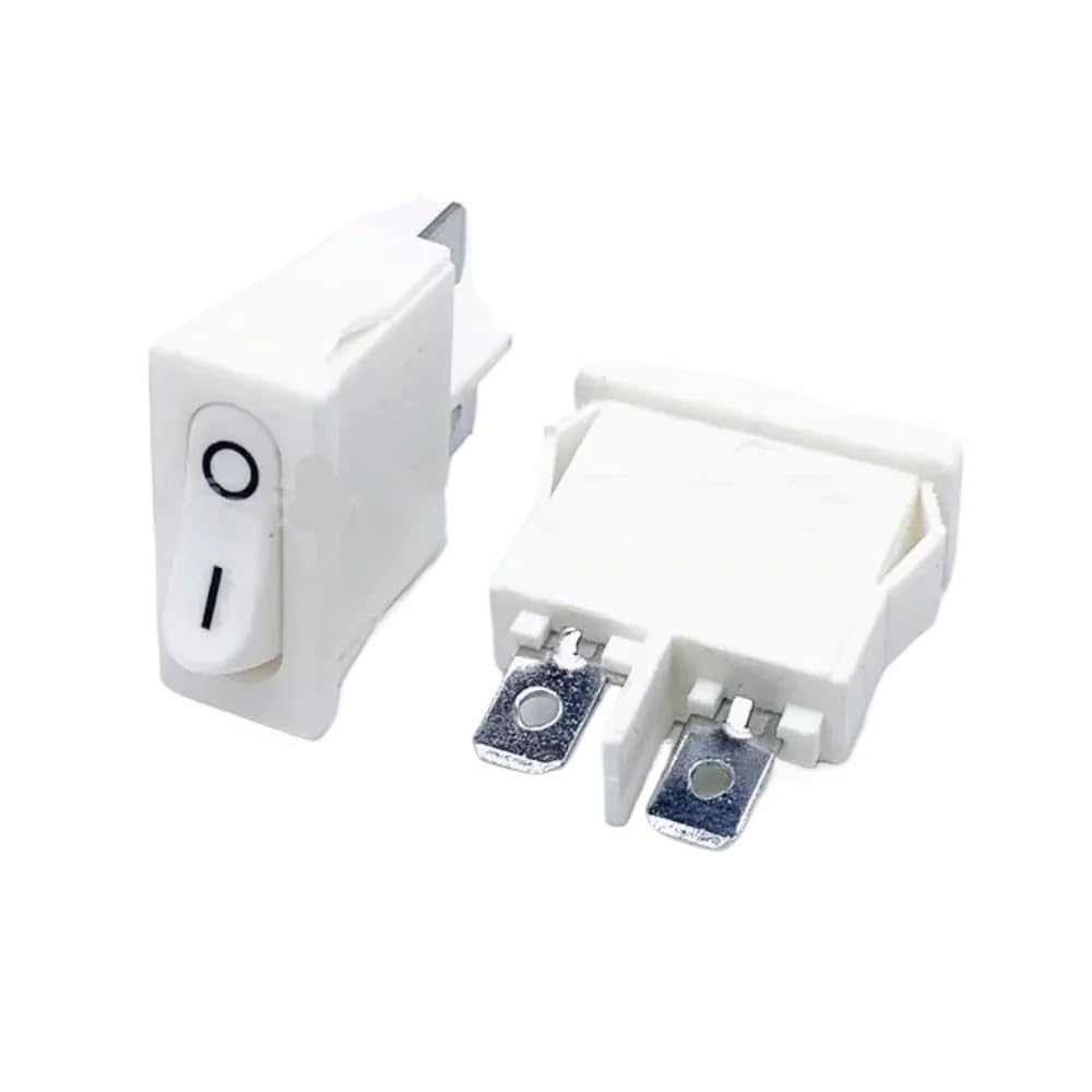 AARTERZZA 10pcs AC 6A/250V 12A/125V 2 Pin SPST ON/OFF Panel Boat Rocker Switch White