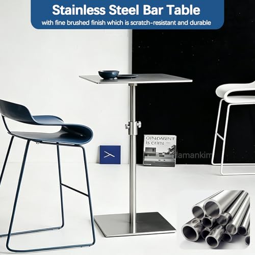 Table de bistrot en acier inoxydable argentée pour café - 6
