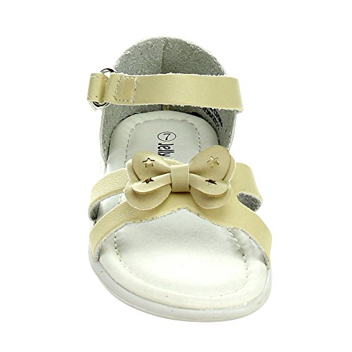 JELLYBEANS Jelly Beans Bumpy Toddlers Girl Comfort Ankle Strap Flat Sandal Shoes,Beige,53