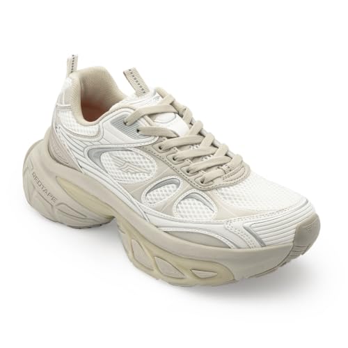 Image of Red Tape Women's Sneakers Green Mesh Pu Round Toe Lace-Up