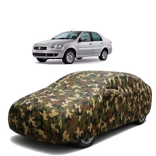 Image of Sulfar 100% Waterproof Car Body Cover for Fiat Siena - Triple-Stitched Dustproof UV, Heat & Rain Protection with Mirror Pockets, Full-Bottom Elastic & Free Storage Bag - All-Weather Indoor Outdoor (Ar