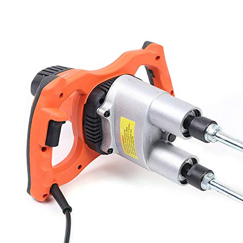 Power Concrete Mixers, 1400W Electric Mortar Mixer Dual Paddle High Low Gear 2 Speed Paint Cement Grout Mixers - Concrete & Mortar Mixer Stirring Tool for Cement Plaster Grout Mortar, USA STOCK