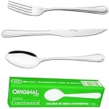 ORIGINAL LINE - Jogo Garfo Faca Colher Inox 36 Peças Restaurante Buffet
