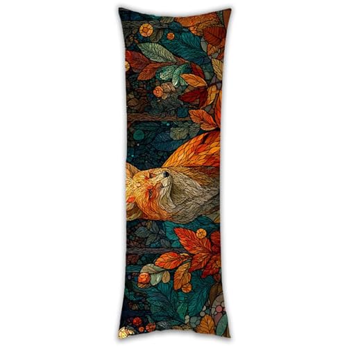 Funda Almohada Larga 40x150cm 1 Pcs Zorro forestal Cubiertas de Almohadas largas, acogedoras Fundas de Almohadas, Decorativa de Cojines de sofá, Funda Almohada de Terciopelo, Cojin Embarazo g-714