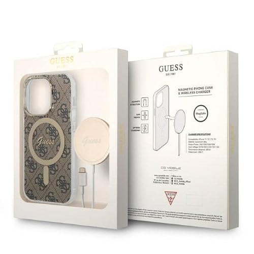 Guess Bundle Pack MagSafe 4G Ensemble coque pour iPhone 14 Pro Max + chargeur MagSafe Or 3666339102920 - vue 9