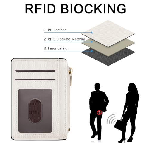 Image of Tipmile Mens RFID Wallet, Small Slim Business Credit Card Holder, Mens Gift | Mini Tiny Cute ID Case, Minimalist Zipper Pocket Wallet, Thin Coin Purse, Fathers Gift
